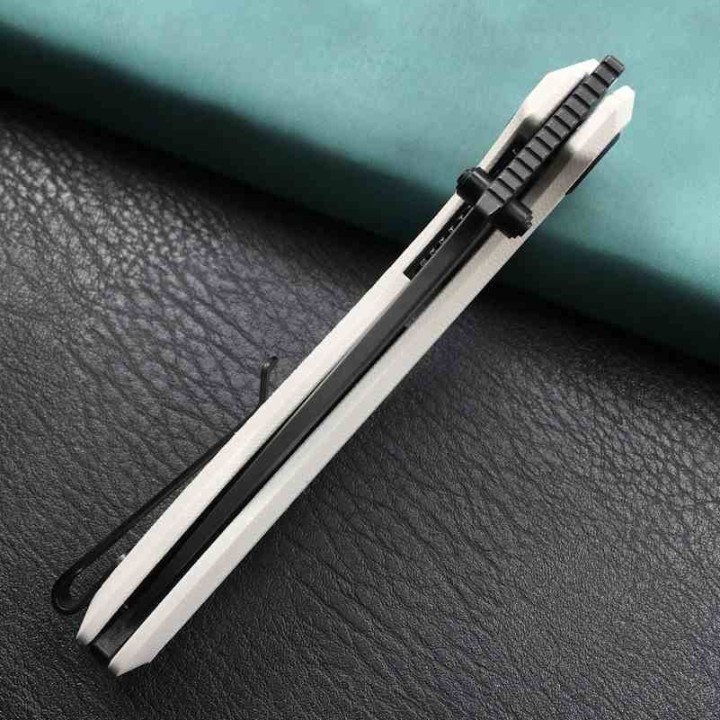 Couteau Kubey Ruckus Lame Acier AUS-10 BLK Manche Ivory G10 IKBS Linerlock Clip KUB314D - Livraison Gratuite