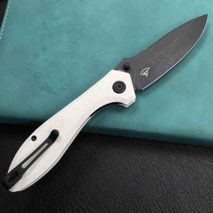 Couteau Kubey Ruckus Lame Acier AUS-10 BLK Manche Ivory G10 IKBS Linerlock Clip KUB314D - Livraison Gratuite