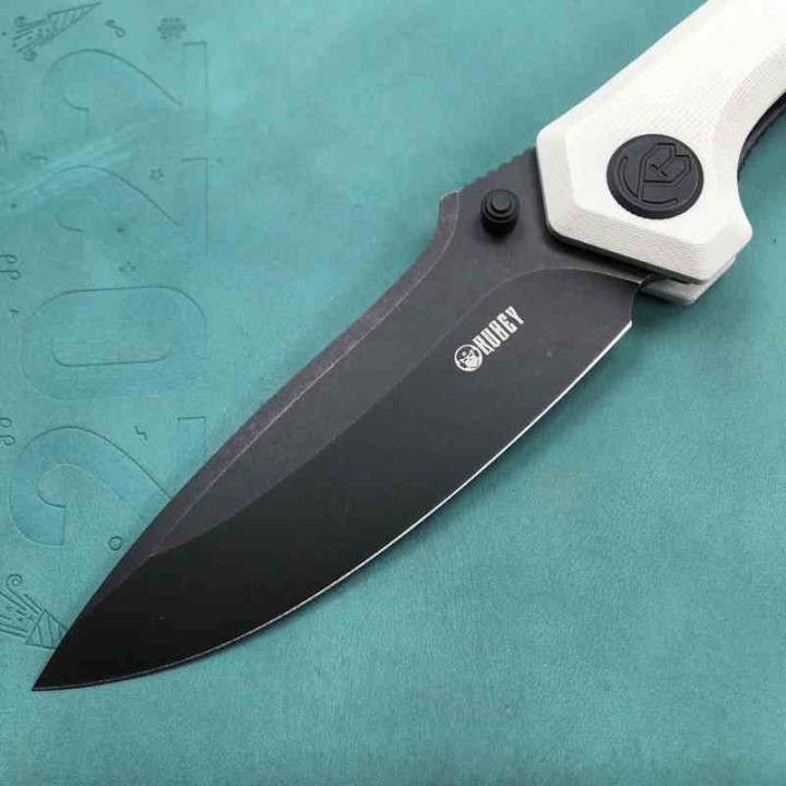 Couteau Kubey Ruckus Lame Acier AUS-10 BLK Manche Ivory G10 IKBS Linerlock Clip KUB314D - Livraison Gratuite