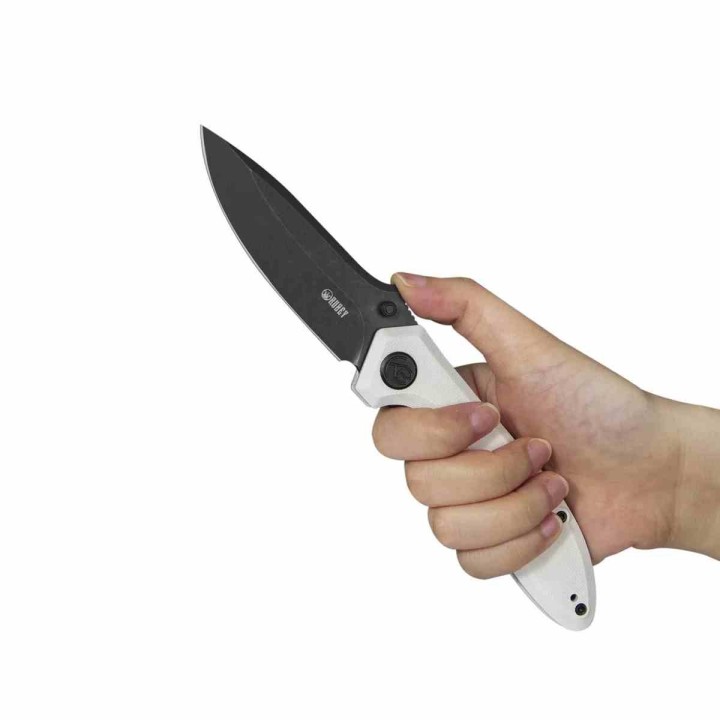 Couteau Kubey Ruckus Lame Acier AUS-10 BLK Manche Ivory G10 IKBS Linerlock Clip KUB314D - Livraison Gratuite
