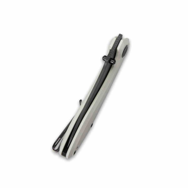 Couteau Kubey Ruckus Lame Acier AUS-10 BLK Manche Ivory G10 IKBS Linerlock Clip KUB314D - Livraison Gratuite