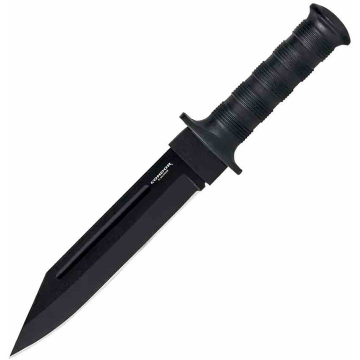 Couteau Tactical Condor Dark Saxon Lame Acier Carbone 1075 Manche Polypropylène Etui Salvador CTK133877HC - Livraison Gratuite