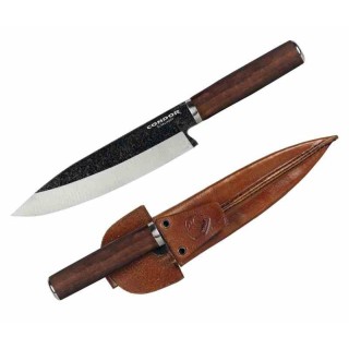 Couteau Condor Parrillero Gaucho Lame Acier 440C Manche Bois de Noyer Etui Cuir Salvador CTK700122C - Livraison Gratuite