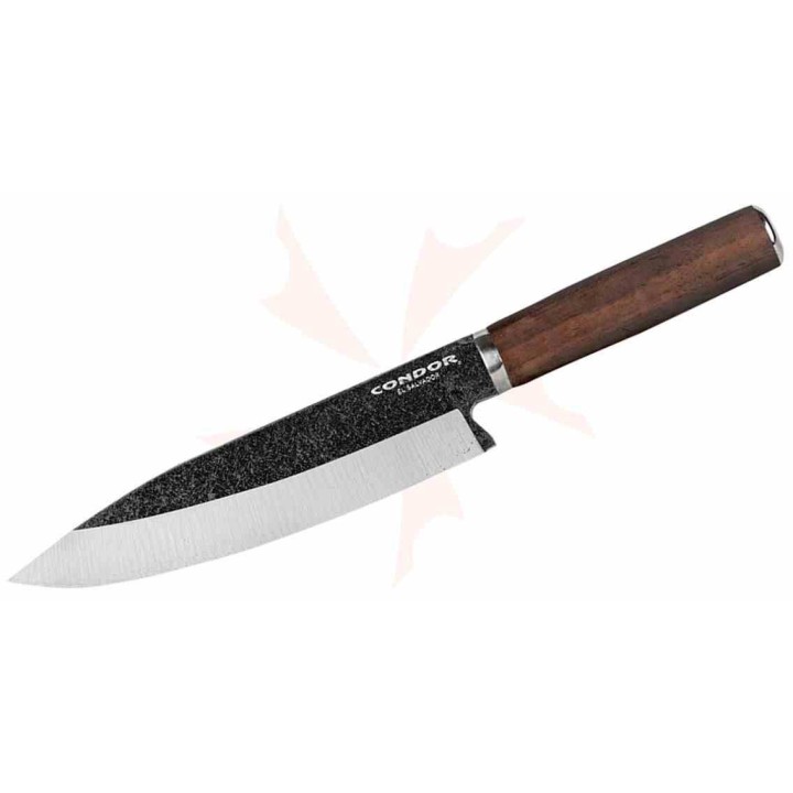 Couteau Condor Parrillero Gaucho Lame Acier 440C Manche Bois de Noyer Etui Cuir Salvador CTK700122C - Livraison Gratuite