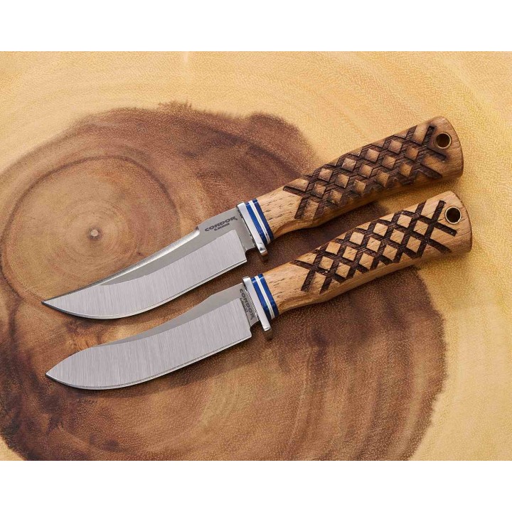 Couteau Condor Woodspirit Hiker Lame Acier 14C28N Manche Noyer Etui Cuir Salavador CTK82611SK - Livraison Gratuite