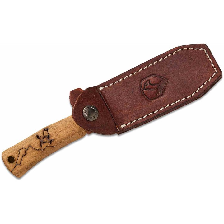 Couteau Condor Woodspirit Hiker Lame Acier 14C28N Manche Noyer Etui Cuir Salavador CTK82611SK - Livraison Gratuite