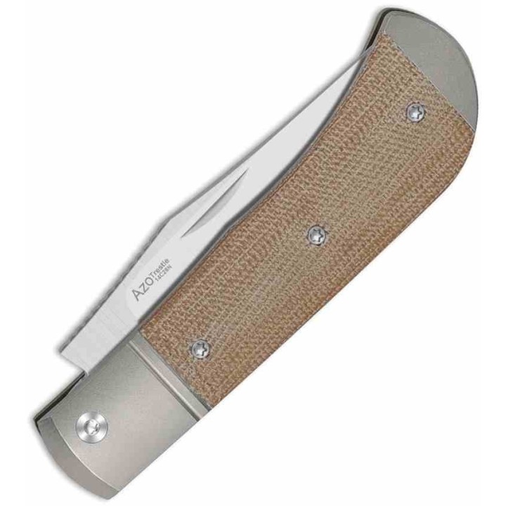 Couteau Kizer Trestle Lame Acier 14C28N Manche Titane/Brown Micarta Slip Joint KIV3761A1 - Livraison Gratuite