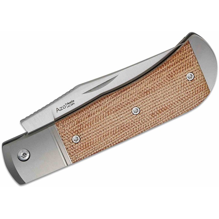 Couteau Kizer Trestle Lame Acier 14C28N Manche Titane/Brown Micarta Slip Joint KIV3761A1 - Livraison Gratuite