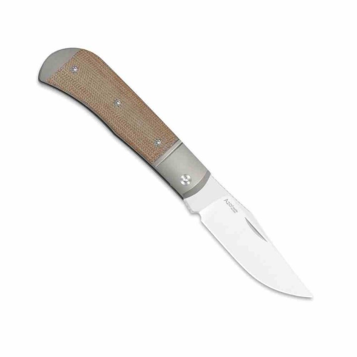 Couteau Kizer Trestle Lame Acier 14C28N Manche Titane/Brown Micarta Slip Joint KIV3761A1 - Livraison Gratuite