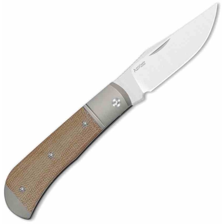 Couteau Kizer Trestle Lame Acier 14C28N Manche Titane/Brown Micarta Slip Joint KIV3761A1 - Livraison Gratuite