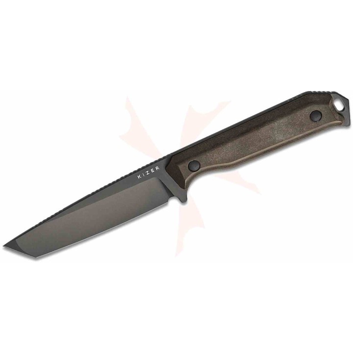 Couteau Kizer Begleiter Lame Tanto Acier 3V Manche Richlite Etui Kydex KI1045MT1 - Livraison Gratuite