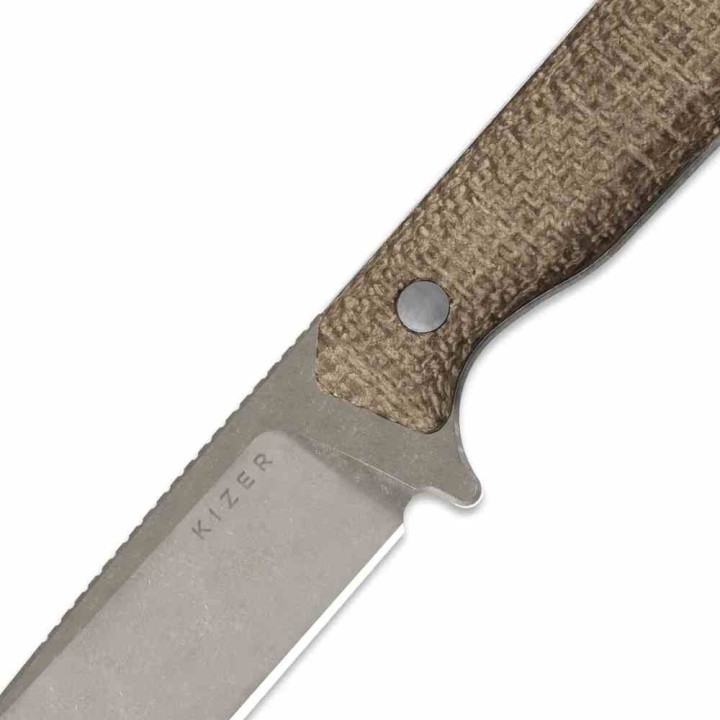 Couteau Kizer Begleiter Lame Drop Point Acier 3V Manche Burlap Micarta Etui Kydex KI1045MD1 - Livraison Gratuite