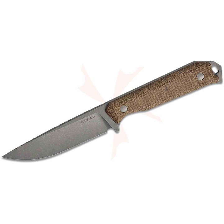 Couteau Kizer Begleiter Lame Drop Point Acier 3V Manche Burlap Micarta Etui Kydex KI1045MD1 - Livraison Gratuite