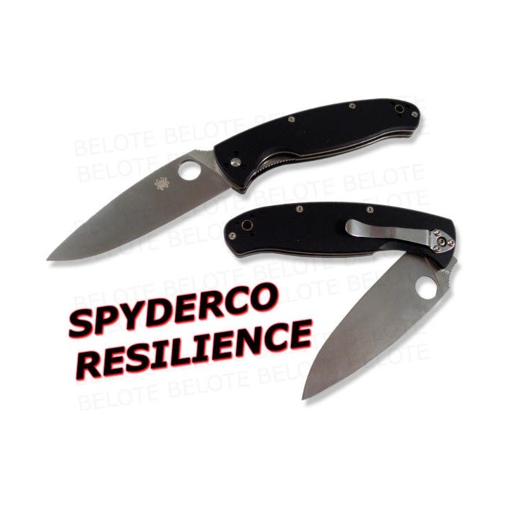 Couteau SPYDERCO Resilience Plaquettes G10 Acier 8Cr13Mov SC142GP