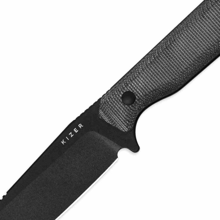 Couteau Kizer Begleiter Lame Acier CPM-3V Blk Sheepsfoot Manche Black Micarta Etui Kydex KI1045MS1 - Livraison Gratuite
