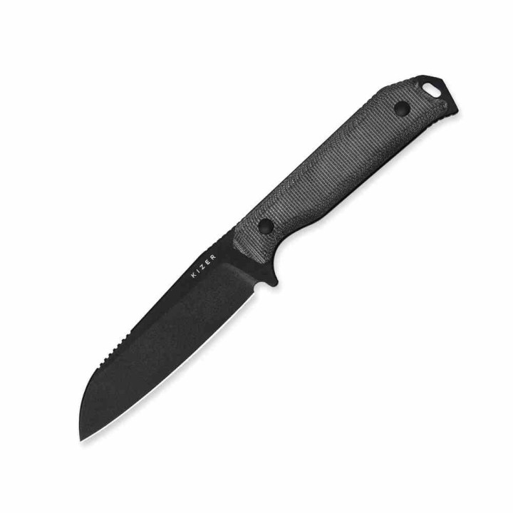 Couteau Kizer Begleiter Lame Acier CPM-3V Blk Sheepsfoot Manche Black Micarta Etui Kydex KI1045MS1 - Livraison Gratuite