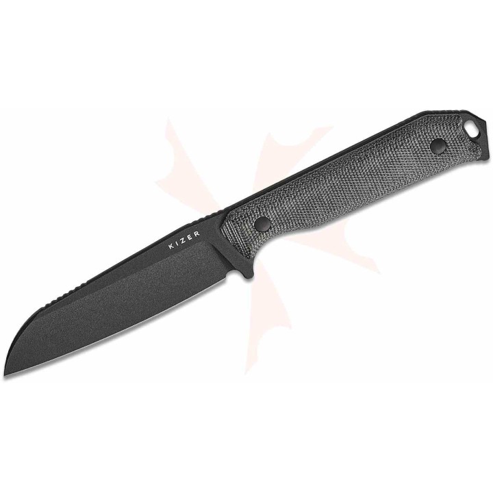 Couteau Kizer Begleiter Lame Acier CPM-3V Blk Sheepsfoot Manche Black Micarta Etui Kydex KI1045MS1 - Livraison Gratuite