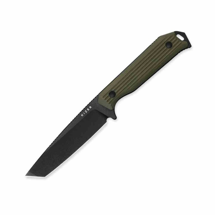 Couteau Kizer Begleiter Fix Tanto Lame Acier AEB-L Manche Green G10 Etui Kydex KI1045MT2 - Livraison Gratuite