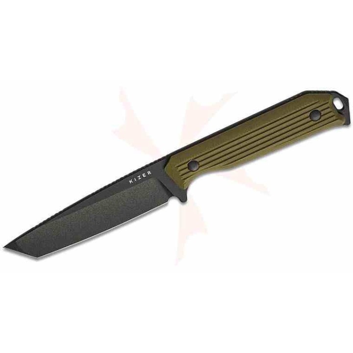 Couteau Kizer Begleiter Fix Tanto Lame Acier AEB-L Manche Green G10 Etui Kydex KI1045MT2 - Livraison Gratuite