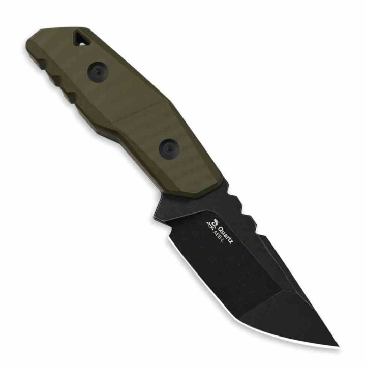 ﻿Couteau Kizer Quartz Lame Acier AEB-L Tanto Manche OD Green G10 Etui Kydex KI1086A1 - Livraison Gratuite  