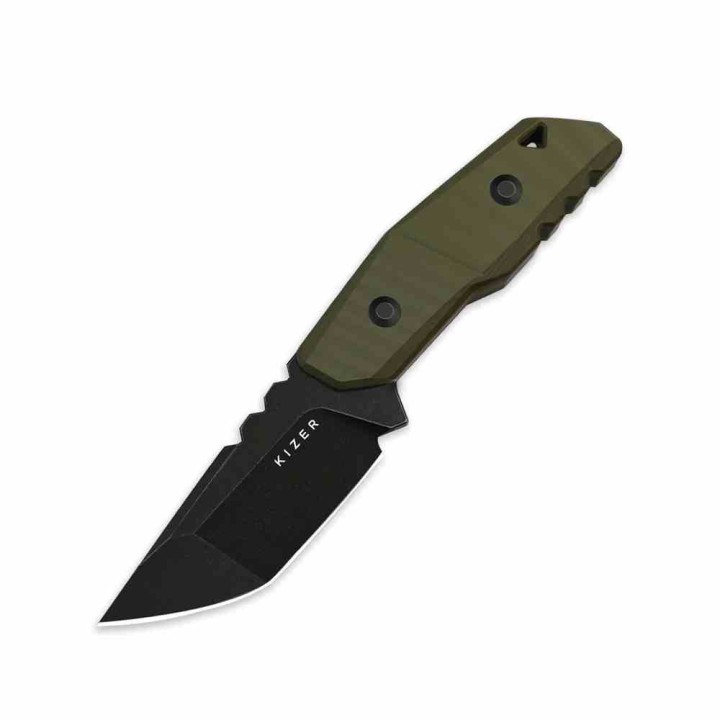 ﻿Couteau Kizer Quartz Lame Acier AEB-L Tanto Manche OD Green G10 Etui Kydex KI1086A1 - Livraison Gratuite  