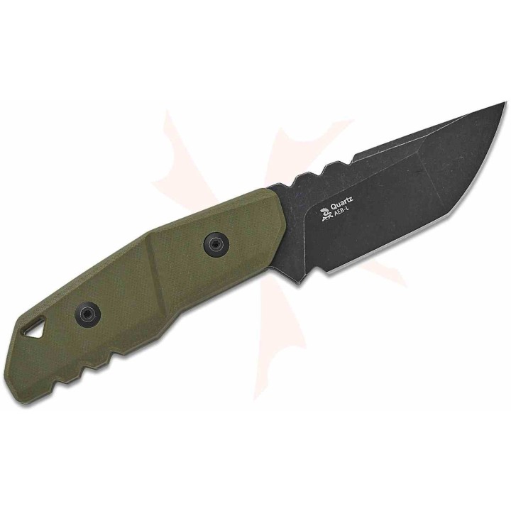 ﻿Couteau Kizer Quartz Lame Acier AEB-L Tanto Manche OD Green G10 Etui Kydex KI1086A1 - Livraison Gratuite  
