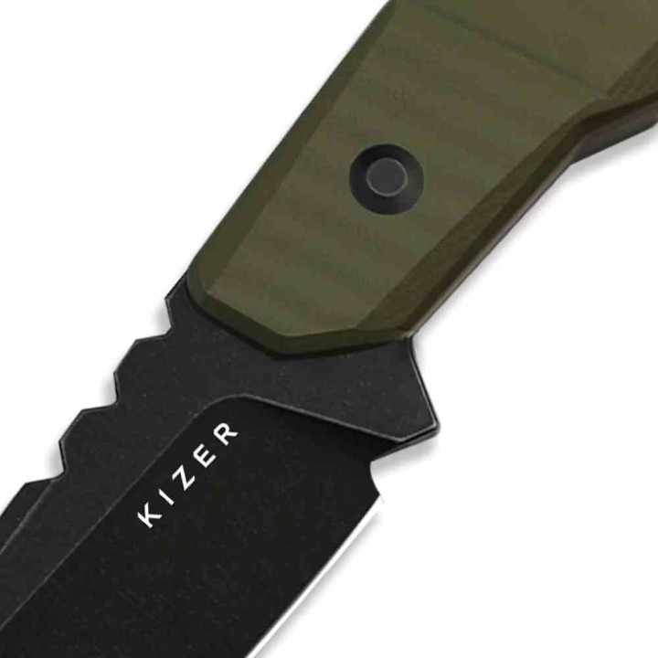 ﻿Couteau Kizer Quartz Lame Acier AEB-L Tanto Manche OD Green G10 Etui Kydex KI1086A1 - Livraison Gratuite  