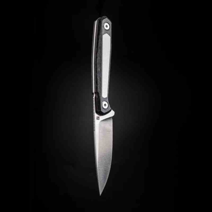 Couteau Real Steel Dex Apex Lame Acier M390 Manche Carbone & White G10 Étui Kydex RS3501FW - Livraison Gratuite 