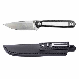 Couteau Real Steel Dex Apex Lame Acier M390 Manche Carbone & White G10 Étui Kydex RS3501FW - Livraison Gratuite 