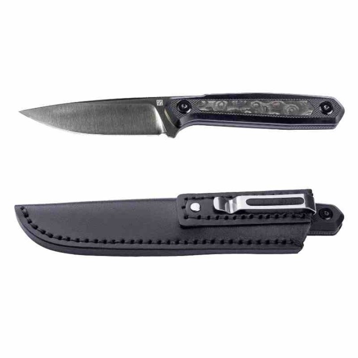 Couteau Real Steel Dex Apex Lame Acier M390 Manche Carbone & Black G10 Étui Kydex RS3501FD - Livraison Gratuite 