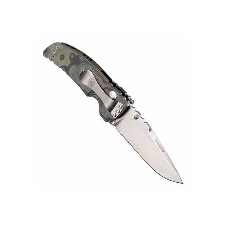 Couteau Hogue Knives EX-01 Lame Drop Point Acier 154CM Manche Green G10 G-mascus Button Lock USA HO34178 - Livraison Gratuite