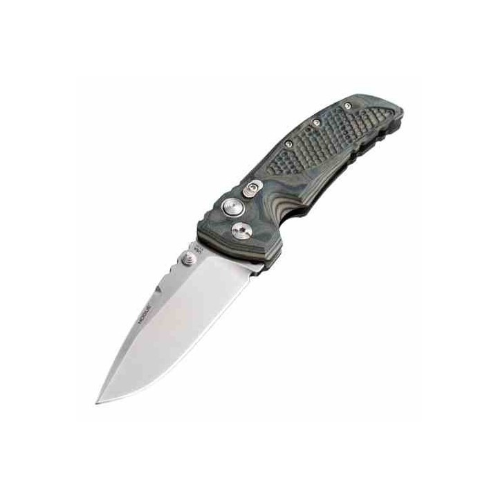 Couteau Hogue Knives EX-01 Lame Drop Point Acier 154CM Manche Green G10 G-mascus Button Lock USA HO34178 - Livraison Gratuite