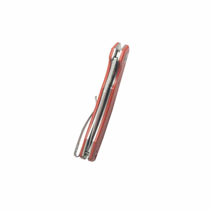 Couteau Kubey Calyce Red Lame Acier 14C28N Drop Point Blk Manche G10 IKBS Linerlock Clip KUB901V - Livraison Gratuite