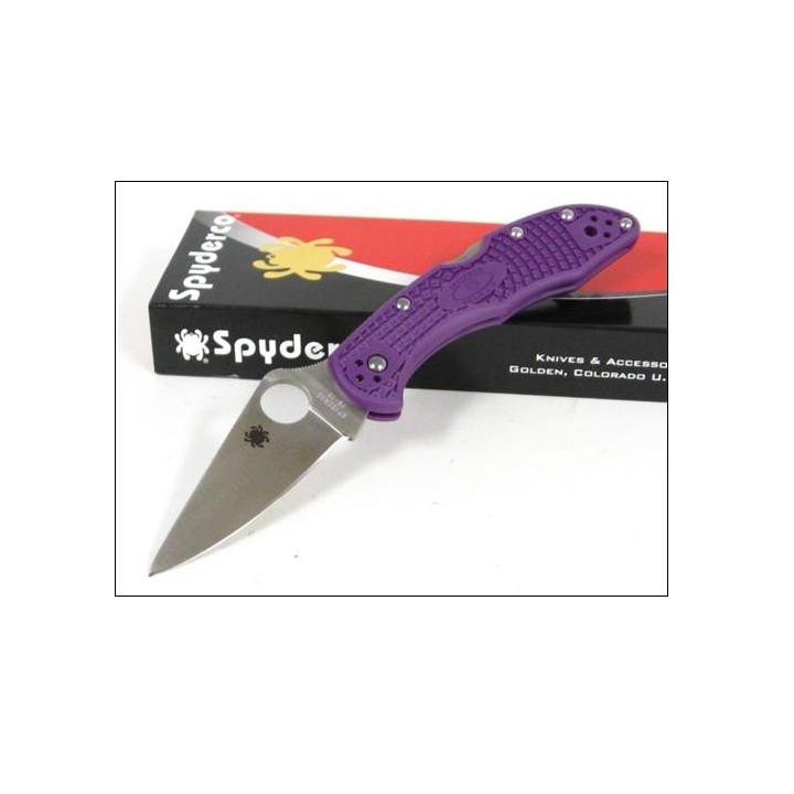 Couteau Spyderco Delica Flat Ground Purple FRN DELICA 4 Made In Japan SC11FPPR