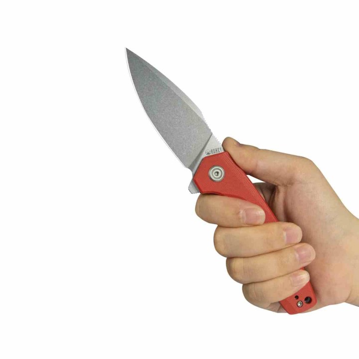 Couteau Kubey Calyce Red Lame Acier 14C28N Drop Point Blk Manche G10 IKBS Linerlock Clip KUB901V - Livraison Gratuite