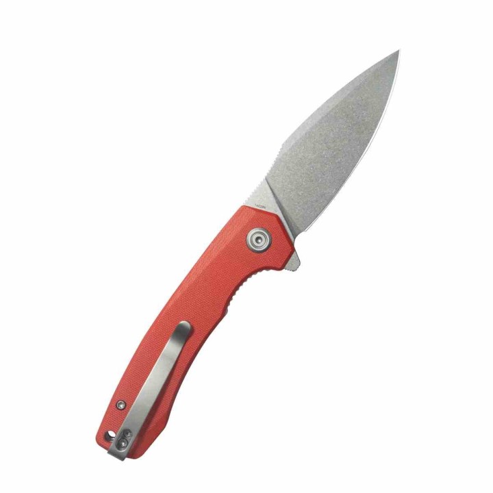 Couteau Kubey Calyce Red Lame Acier 14C28N Drop Point Blk Manche G10 IKBS Linerlock Clip KUB901V - Livraison Gratuite