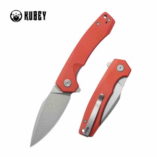 Couteau Kubey Calyce Red Lame Acier 14C28N Drop Point Blk Manche G10 IKBS Linerlock Clip KUB901V - Livraison Gratuite
