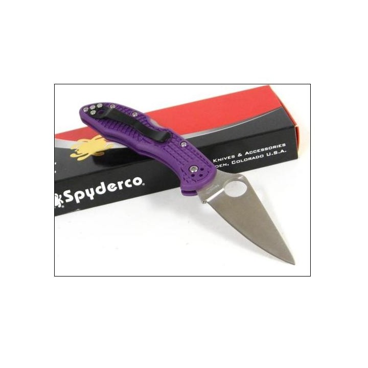 Couteau Spyderco Delica Flat Ground Purple FRN DELICA 4 Made In Japan SC11FPPR