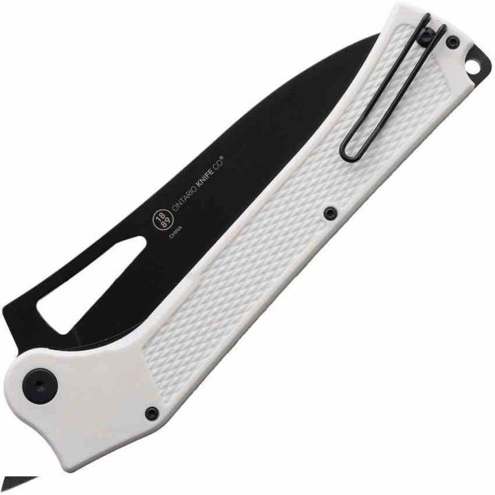 Couteau Ontario Camp Plus Lame Cleaver Acier 420 Lockback Manche Nylon White Lockback ON4325WH - Livraison Gratuite