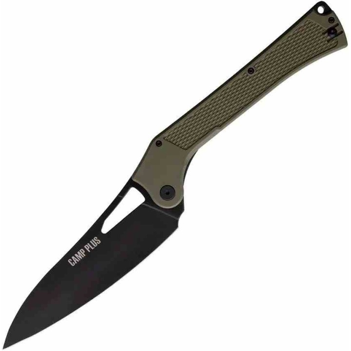 Couteau Ontario Camp Plus Lame Cleaver Acier 420 Manche Nylon Green Linerlock ON4325 - Livraison Gratuite