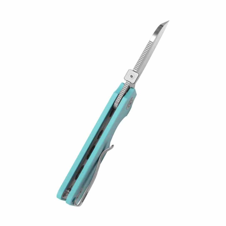 Couteau Kubey Boxer Blue Lame Sheepsfoot Acier 14C28N Manche G10 IKBS Linerlock KUB407B - Livraison Gratuite