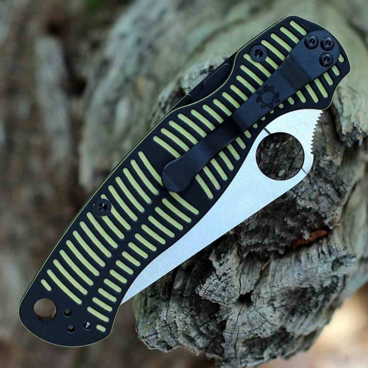 Couteau Spyderco Paramilitary 2 Lame Acier CPM MagnaCut Compression Manche G10 Noir/Jaune USA SC81GBKYLMCP2 - Livraison Gratuite