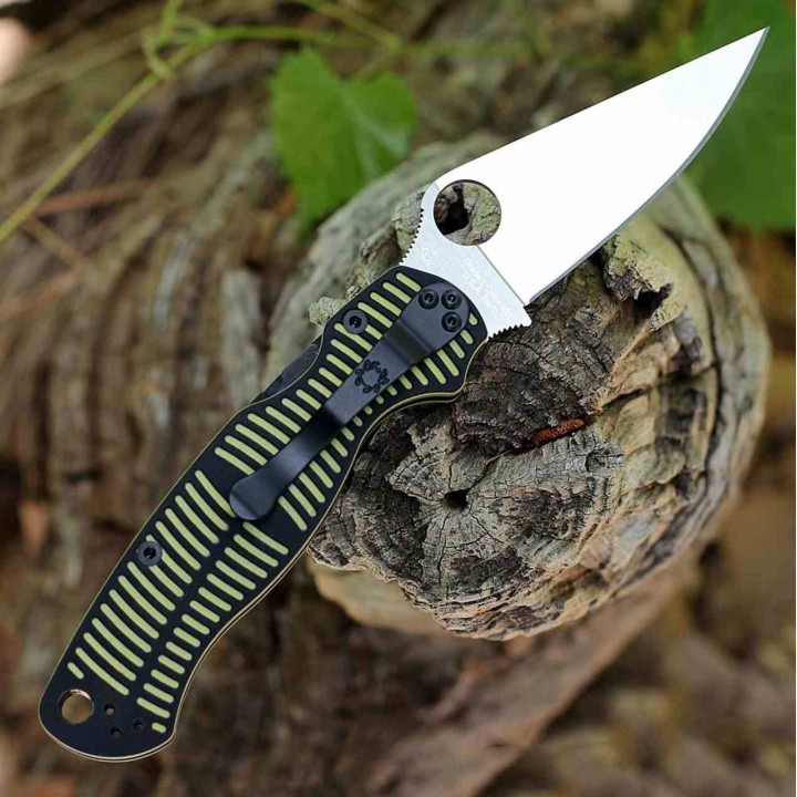 Couteau Spyderco Paramilitary 2 Lame Acier CPM MagnaCut Compression Manche G10 Noir/Jaune USA SC81GBKYLMCP2 - Livraison Gratuite