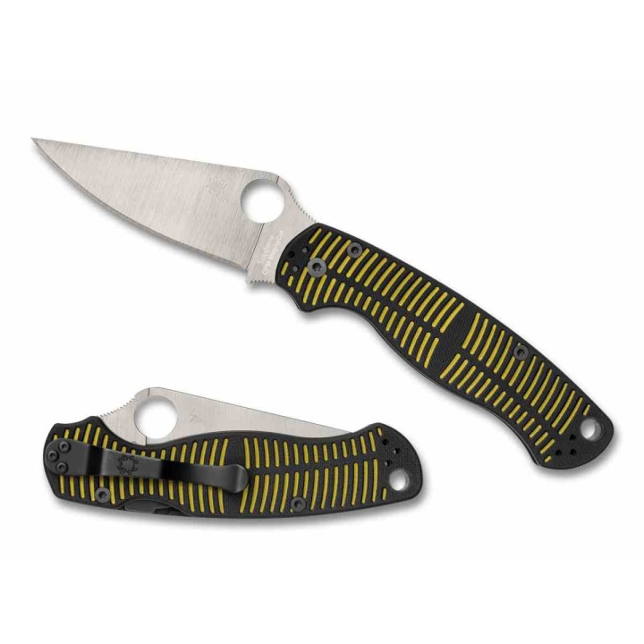 Couteau Spyderco Paramilitary 2 Lame Acier CPM MagnaCut Compression Manche G10 Noir/Jaune USA SC81GBKYLMCP2 - Livraison Gratuite