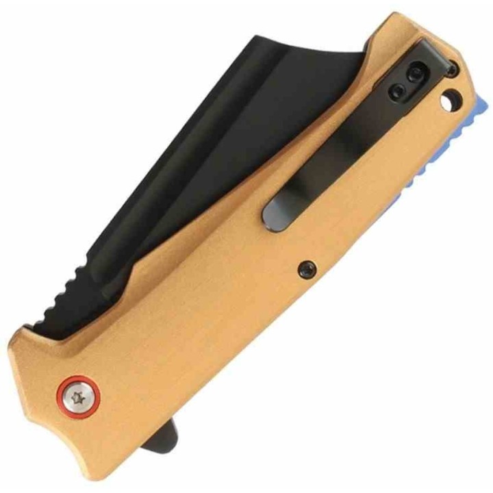 Lot de 3 Couteau Mtech A/O Lame Cleaver 3Cr13MoV Manche Tan Alu Linerlock Clip MTA2047TN - Livraison Gratuite