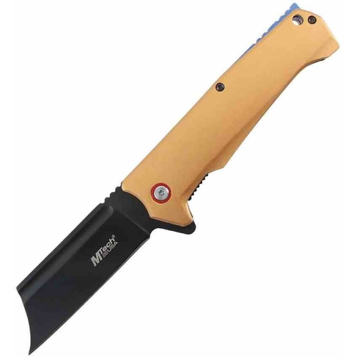 Lot de 3 Couteau Mtech A/O Lame Cleaver 3Cr13MoV Manche Tan Alu Linerlock Clip MTA2047TN - Livraison Gratuite