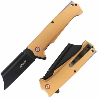 Lot de 3 Couteau Mtech A/O Lame Cleaver 3Cr13MoV Manche Tan Alu Linerlock Clip MTA2047TN - Livraison Gratuite