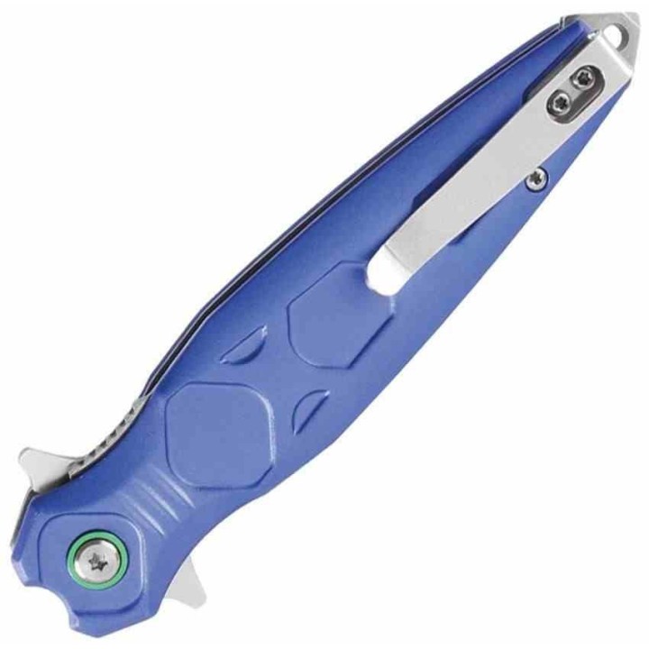Lot de 3 Couteau Mtech A/O Lame Acier 3Cr13MoV Manche Aluminium Bleu Linerlock Clip MTA2049BL - Livraison Gratuite