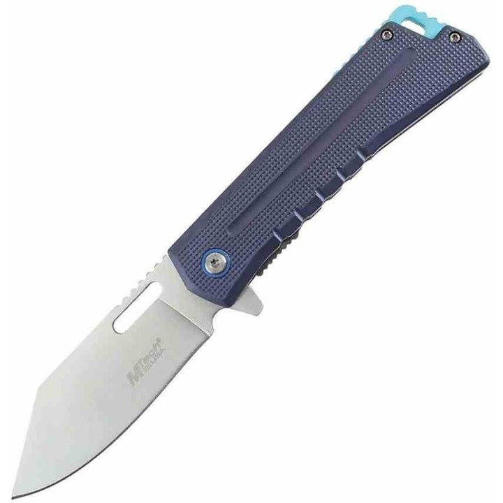 Lot de 3 Couteau Mtech A/O Lame Clip Point Acier 3Cr13MoV Manche Alu Bleu Linerlock Clip MTA2046BL - Livraison Gratuite