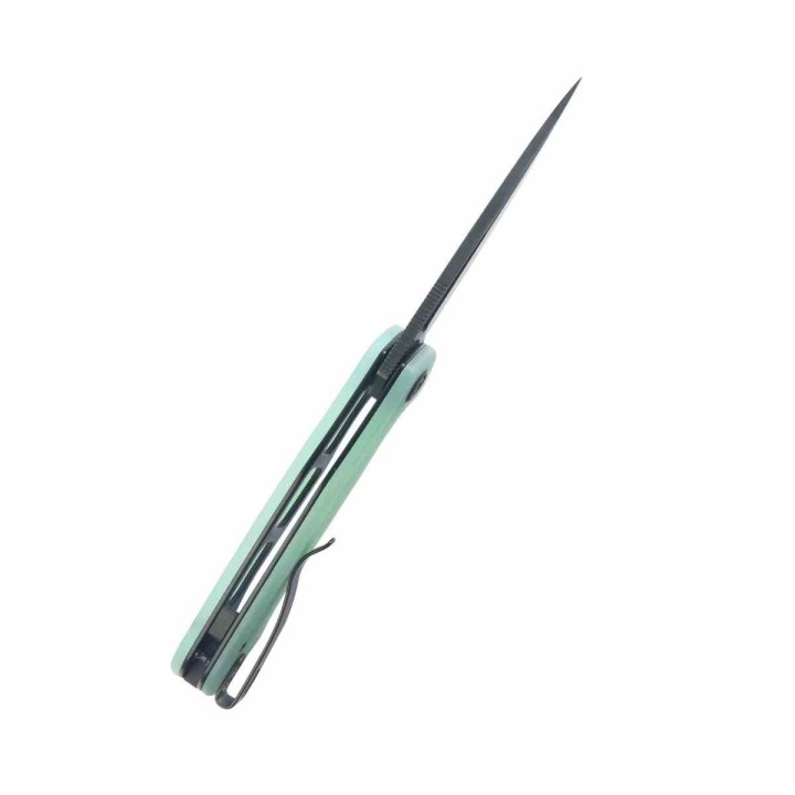 Couteau Kubey Dugu Lame Drop Point Acier Sandvik 14C28N Linerlock Manche G-10 Jade KUB210K - Livraison Gratuite
